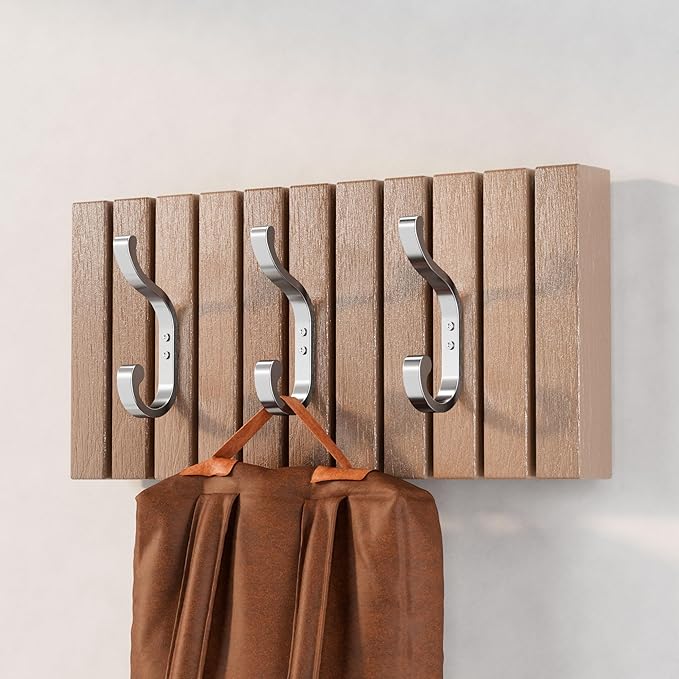 Coat Hooks Wall Mount for Hanging - Heavy Duty Backpack Hooks for Wall, Hold up to 30 lbs, Large Hanger Hooks for Towels, Purses, Clothes, Mudroom, Bathroom, Door, Silver, 4 Pack
