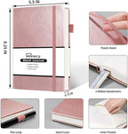 Annecy Blank Journal Notebook, Medium 5.5x 8.25, 160 Pages 100GSM Writing Paper, A5 Rose Gold Faux Leather Cover with Pen Loop