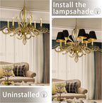 TAaMTYH small lamp shade chandelier shades set of 6，Fabric Lampshade for Wall Lamp，chandelier shades，small table lamps，For Cutting Edge bulbs, Clip-on Fitter Lampshade，3" X 6" X 5"