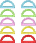 Hoiny 10 Pack Clear Protractor, 6 Inch Plastic Protractors, 180 Degrees Accurate Math Geometry Tools for School, Office, Classroom (Mixed Colors)