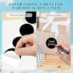 2 Inch Round Color Coding Labels (500 Count) - Black Dot Stickers Round Labels with Dispenser Box for Warehouse, Filing, Industrial, Office Organization