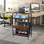 Extra Large Height Adjustable Computer Tower Stand, Computer & Machine Carts, PC Tower Stand, Printer Stands with Steel Wheels, Holds Up to 110 lbs (Fits 11" D x 22" W x 24.5" H Towers)