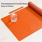 Wolaile PU Leather Desk Pad Blotter,Waterproof Orange Office Desk Mat for Women,Non-Slip Writing Desk Protector Large Mouse Pad,36x17inch