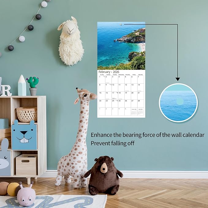 2026 Wall Calendar,Calendar 2026, November 2025 - December 2026, Wall Calendar Island Serenity, 12" x 24" Opened,Full Page Months Thick & Sturdy Paper for Gift Perfect Calendar Organizing & Planning
