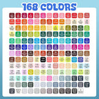 DRAWNICEST 168 Colors Alcohol Markers, Dual Tip Permanent Art Markers with Black Suitcase, For Adults Coloring, Sketching, Card Making and DIY Patinting