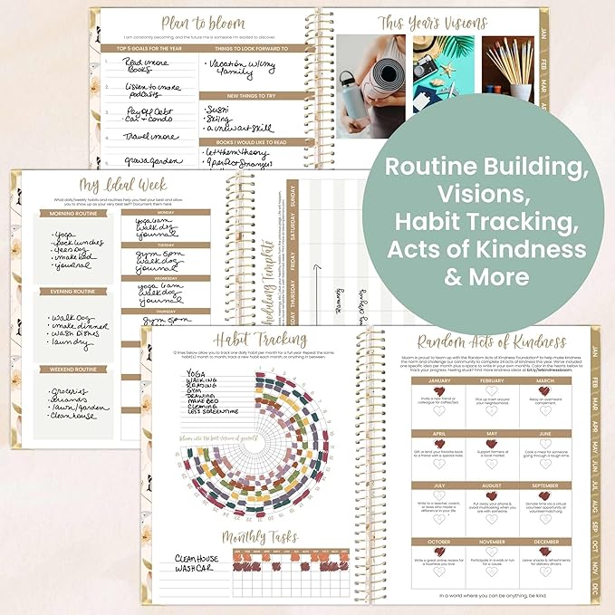 bloom daily planners HARDCOVER 2026 Planner (January to December) - 8.5” x 11” Weekly & Monthly Dated Agenda Organizer Book with Stickers & Tabs - Butterfly Garden