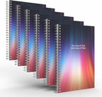 Custom Spiral Notebook Journals with a Rainbow Design 1 Colored Cover - 6 Pack of 5" x 8" – College Ruled, Hard Cover, 50 Sheets Per Book – For Journaling, Office, School Supplies, etc.