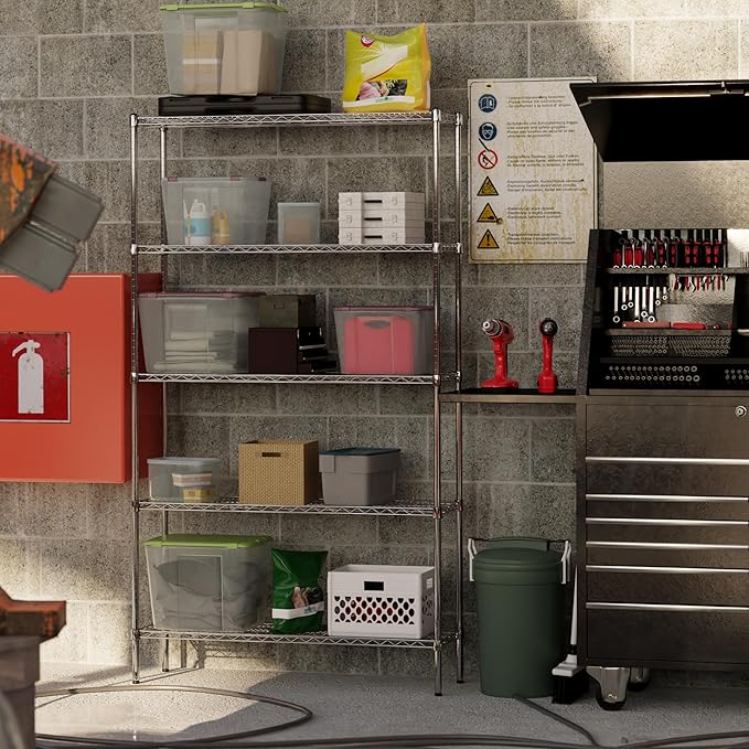 Regal Altair 14" Deep x 48" Wide x 86" Height Wire Shelving Kit | 5-Tier | NSF Commercial Storage Rack Unit