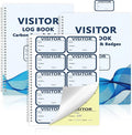 3 Pack Visitor Badges with Carbon Copy Visitor Stickers Letter Size Visitor Log Book Protecting Privacy Pages for School Church Business Visitor Pass Stickers 450 Visitor Badges 90 Memo Pages (3)