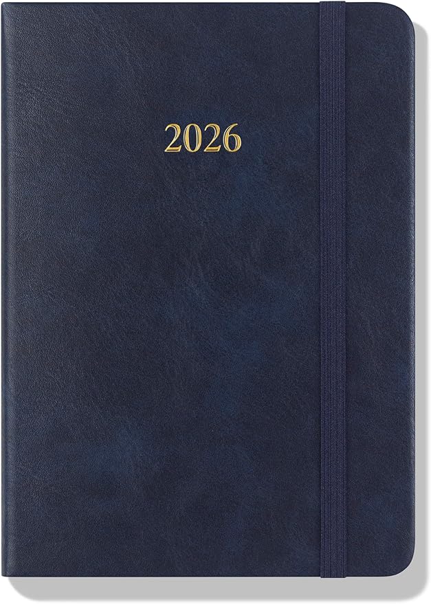 Wykeham's Executive 2026 Daily Journal Planner – US Public Holidays & Format – Customization Available (Royal Blue, 6"×4.5")