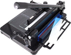 TEXALAN Heavy Duty Guillotine Paper Cutter - 400 Sheets Capacity, A4 12" Stack Paper Trimmer, Steel Base, Black
