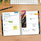 HARDCOVER 2026 Planner, 8.5"x11": 14 Months (November 2025 - December 2026), Daily Weekly Monthly Planner, Yearly Agenda, Bookmark, Pocket Folder and Sticky Note Set (Dark Gold Marble)