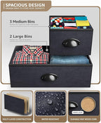 Sorbus Dresser with 5 Drawers - Storage Chest Organizer Unit with Steel Frame, Wood Top, Easy Pull Fabric Bins - Long Wide TV Stand for Bedroom Furniture, Hallway, Closet & Office Organization