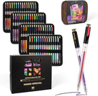 ZSCM Retractable Gel Pen For Adult Coloring, 60 Colors Large Capacity Multicolor Gel Ink Pens, 1 mm Fine Point Smooth Writing Color Pen for Adult Coloring Book Note Taking Aesthetic Art Supplies