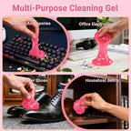 2 Pack Car Cleaning Gel Reusable Auto Slime Cleaner,Rose Scent Dust Cleaning Gel Keyboard Slime for Car Interior Air Vent Cleaner, Auto Detailing kit Tools Accessories,Gifts for Men Women,200g,Pink