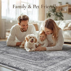 GENIMO Runner Rug 2x7 Non Slip Machine Washable Hallway Runner Rug, Low Pile Lightweight Rugs for Entryway, Hallway, Kitchen and Corridor, Vintage Grey
