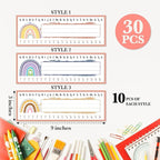 Name Tags Rainbow Theme, Boho Rainbow Name Labels for Students Desks - 30 Pack (01)