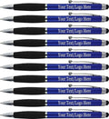 SyPen Personalized Pens With your Custom Logo or Text-600 Pack Bulk-for Businesses, Parties, and Events, 2 in 1 Ballpoint Pen & Stylus Compatible with Touchscreen Devices, Blue Barrel, Black Ink