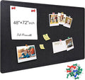 Yunihome Large Bulletin Board - Foldable 72x48 Inches Cork Board Alternative with 20 Push Pins and 237 Pcs Glitter Letters, 6' x 4' Self-Adhesive Felt Bulletin Board for Wall, Home Office Decor