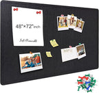 Yunihome Large Bulletin Board - Foldable 72x48 Inches Cork Board Alternative with 20 Push Pins and 237 Pcs Glitter Letters, 6' x 4' Self-Adhesive Felt Bulletin Board for Wall, Home Office Decor
