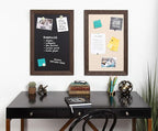 DesignOvation Beatrice Framed Linen Fabric Pinboard, 18x27, Walnut Brown