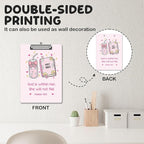 APIILVPQ Pink Clipboard, Bible Verse Clipboards with Low Profile Clip for Office School Use, Christian Wooden Clip Boards for Nurses Teachers Students - B04