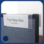 20-Pack 8.5" x 2.5" Acrylic Name Plates for Cubicle Walls – Double-Sided Holder with 2" Hook for Office, Classroom, or Door Display