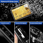 10 Pcs Clear Plastic Heavy Duty Vertical Name Badge ID Card Holders with Waterproof Resealable Zip, Plastic Name Tag Holder