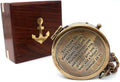 US HANDICRAFTS “for I Know The Plans I Have for You” Engraved Brass Compass – Jeremiah 29:11 Scripture Compass with Wooden Case – Christian Gift for Men, Boys, Baptism, Confirmation & Graduation