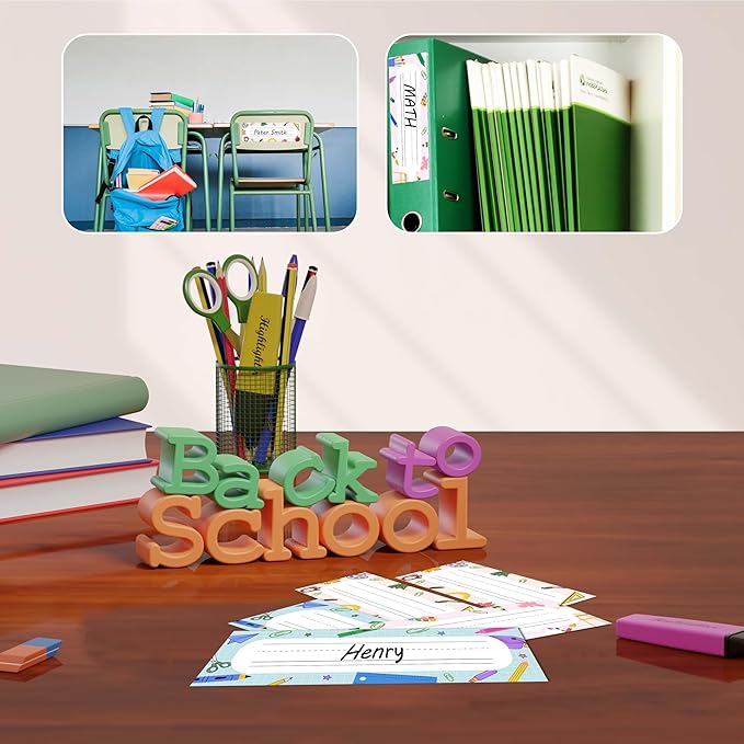 Name Tags for Classroom Cubbies, 30 Colorful Name Plates for Desks, Back to School Self Adhesive Name Tags Sticker for Teachers Elementary - A10