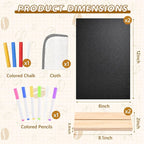 Bouiexye 2 Pack 8.1x12 in Chalkboard Signs with Stand for Tables Small Chalk Board Signs Tabletop Message Board Sign with Wood Base for Home Decorations Coffee Shop Restaurant Kitchen Wedding Party