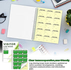 1 Pack Visitor Badges with Carbon Copy Visitor Stickers Letter Size Visitor Log Book Protecting Privacy Pages Register Book Business Guest Name tag for School Clinics Church-225 Badges 30 Memo Pages