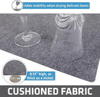 Drymate Premium Luxury Shelf & Drawer Liner, Thick Cushioned Fabric, Non-Adhesive, Absorbent, Waterproof, Slip-Resistant, Liners for Kitchen Cabinets, Cupboards(USA Made)(12”x59”)(24-Pack)(Light Grey)