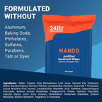 Mando Deodorant Wipes - 24 Hour Odor Control - Aluminum Free, Baking Soda Free, Skin Safe - 45 Count (2 Pack)