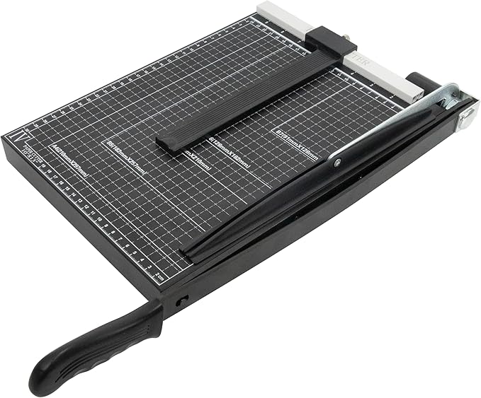 TEXALAN Precision Paper Cutter for A4/B5/A5/B6/B7, 10x13 inches, 70GSM Capacity, Metal Base Black