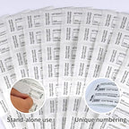 ChtepTamper 100 Pieces Total Transfer Tamper-Evident Stickers Security Labels Great for Goods Shipping,Exchange of Agency Files, Privacy Protection or More(Serial Number 0.8 * 2.4inches White)
