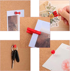 200 Pieces Push Pins, 5 Style Red Thumb Tacks Decorative Push Pins for Cork Board Office Wall Bulletin Board Craft Project Home Supplies