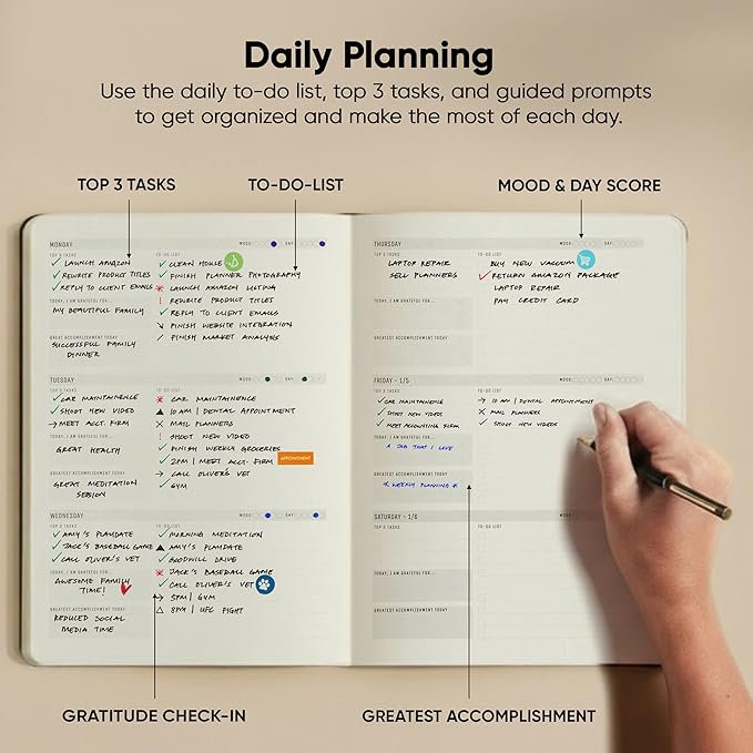 Undated, 2026 Planner, 8.5" x 11" - The #1 Productivity Planner to Achieve Your 2026 Goals - Planner 2026-2027 by PRODUCTIVITY STORE (A4, BROWN)