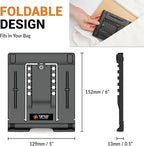Portable Tablet Stand for Desk, Multi-Angle iPad Holder, Non-Slip Base, Foldable & Travel-Friendly for iPad, iPhone, Kindle, Galaxy Tablets