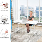 Conference Table,55.1''Folding Conference Room Table for 4-12 People,Mobile Flip Top MeetingTraining Table with Different Coulor and Styles for Offices, Classrooms,Meeting Room (8, 47.2 A)