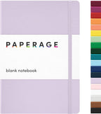 PAPERAGE Blank Journal Notebook, (Lavender), 160 Pages, Medium 5.6 in x 8 in - 100 GSM Thick Paper – Hardcover Journaling Notebook for Work, School, Note Taking or Sketching