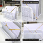 BLU MONACO White Metal Mesh Letter Sorter | 3-Slot Mail Organizer for Desk, Office & Home | Vertical File & Envelope Holder | Modern Mail Sorter for Documents, Bills & Files