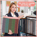 Noveread 1 Set 25 Alphabet File Dividers A-Z Tab Letter Size 1/5 Cut Tab Positions Alphabetical Number File Folder Organizer Guides Cabinet and Desk Dividers for School Office(Simple Color)