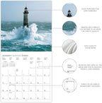 Graphique 2026 Lighthouses Wall Calendar | 12” x 12” | Thick Paper | Home & Office Organizer | Large Monthly Grid | 3 Languages & Marked Holidays | 4 Month Preview Page for 2027