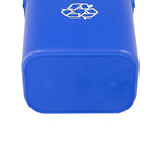Amazon Basics Trash Can, Rectangular Commercial Office Wastebasket, Recycle Logo, 10 Gallon (Pack of 1), Blue