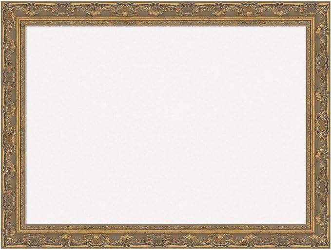 Amanti Art White Cork Board for Wall, 24x32 Vision Board with Gold Frame, Medium Corkboard Office Decor for Home Organization, Traditional Corkboard Pinboard to Display Items for Home Organization
