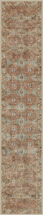 GENIMO Runner Rug 2x10 Non Slip Machine Washable Hallway Runner Rug, Low Pile Lightweight Rugs for Entryway, Hallway, Kitchen and Corridor, Vintage Brick Red