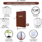 Life Mastery Planner - A 12 Month Journey to Crush Your Goals, Increase Productivity, Passion, Success & Happiness - Weekly & Monthly Life Planner, Habit-Tracker, Gratitude Journal & Organizer
