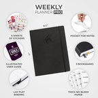 Clever Fox Planner PRO – Weekly & Monthly Life Planner to Increase Productivity, Time Management and Hit Your Goals, 8.5x11″ (Black)