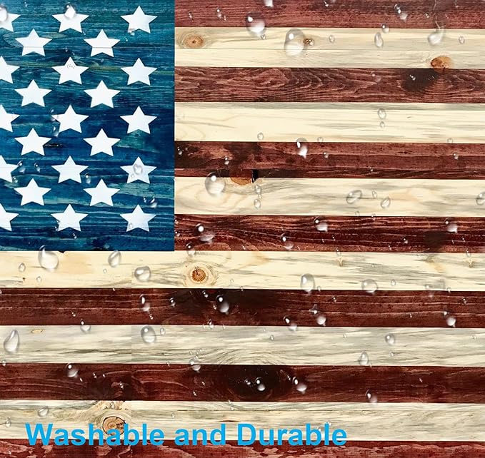 American Flag Wood Grain Computer Keyboard Pad, Cute Ladies' Office and Study Exclusive Full Table Extended Mouse Pad 35.4 x 15.7 Inches